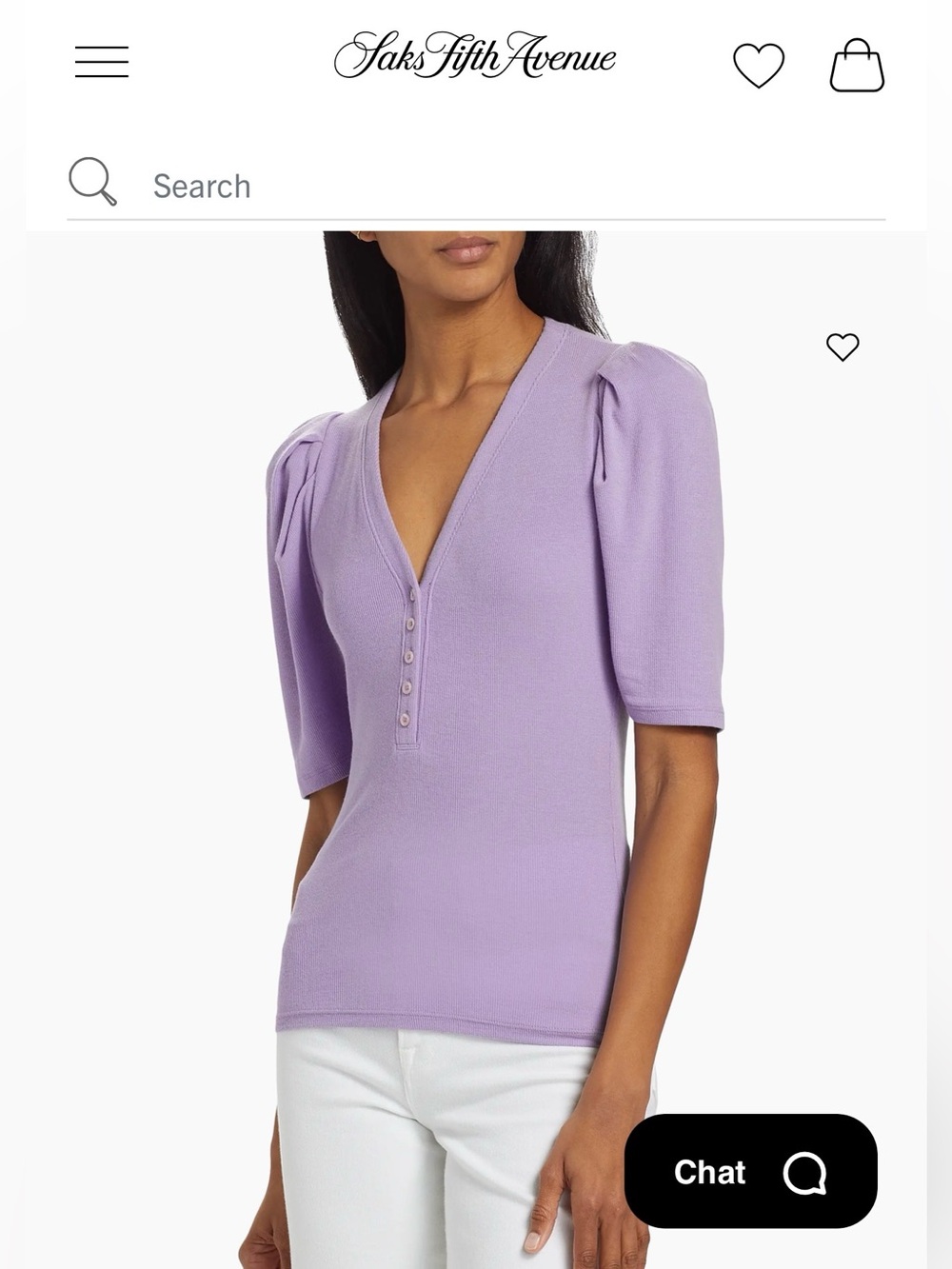FRAME puff sleeve Henley top